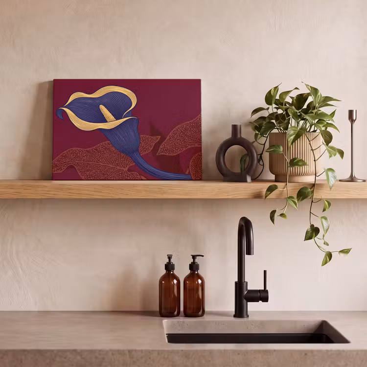 Canvas schilderij - Bloemen - Modern - Paars - Bloemen - Modern - Paars canvas 2cm klein