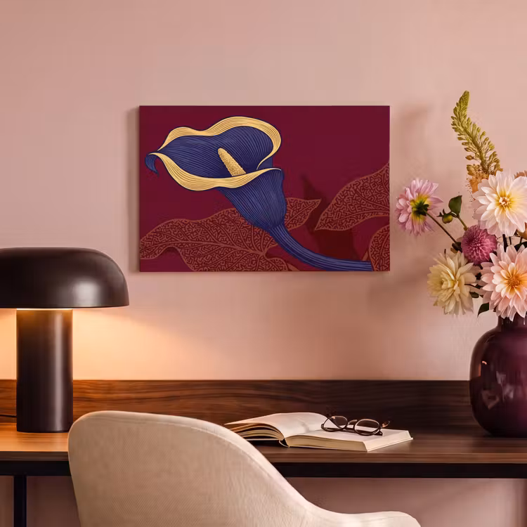 Canvas schilderij - Bloemen - Modern - Paars - Bloemen - Modern - Paars canvas 2cm klein