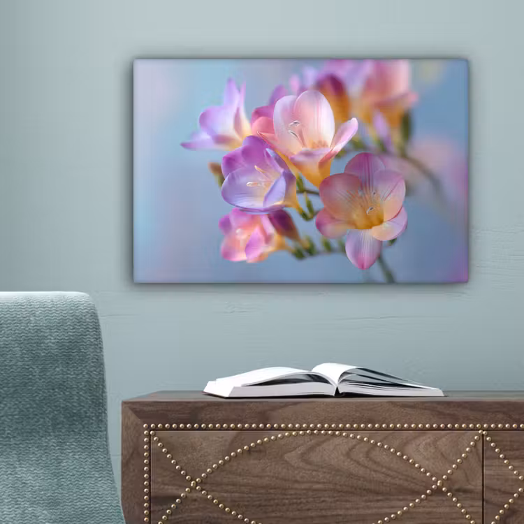 Bloemen - Paars - Overloop - Meeldraden canvas 2cm klein -sfeer4