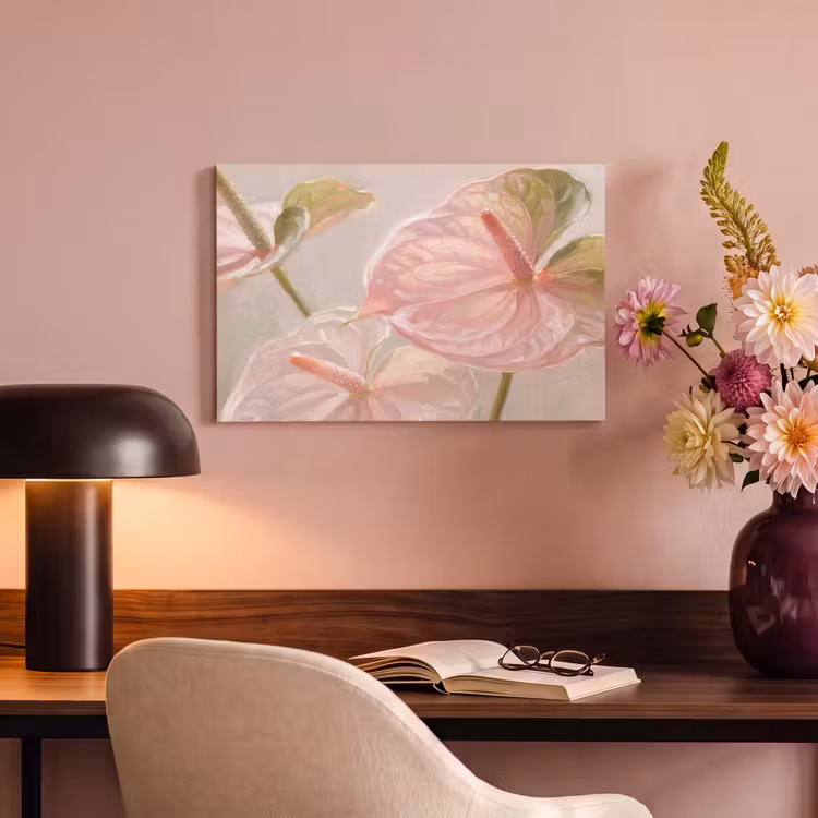 Bloemen - Pastel - Abstract - Natuur - Groen canvas 2cm klein -sfeer4