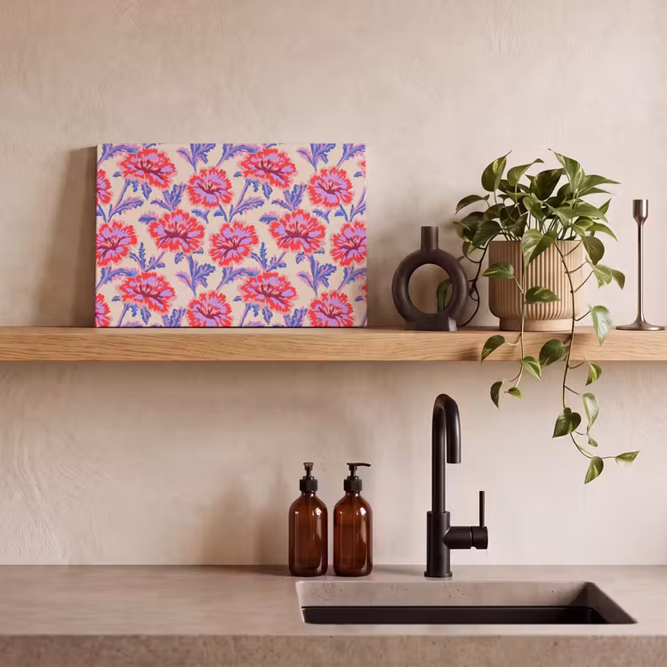 Bloemen - Patroon - Meerkleurig canvas 2cm klein 34 -sfeer3