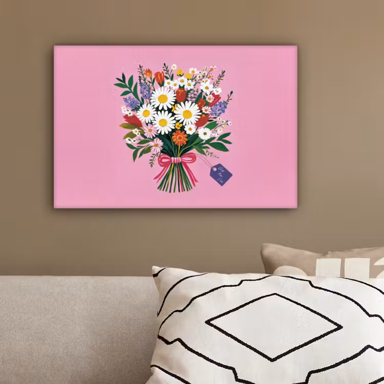 Bloemen - Quote - Kaartje - Kleurrijk canvas 2cm klein -sfeer3