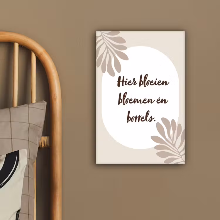 Bloemen - Quote - Zomer - Beige canvas 2cm klein -sfeer3