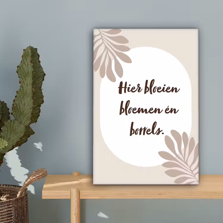 Bloemen - Quote - Zomer - Beige canvas 2cm klein -sfeer4