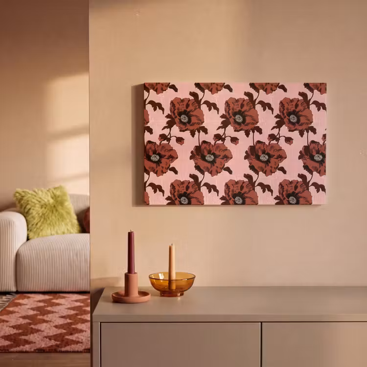 Bloemen - Retro - Rood canvas 2cm klein 34 -sfeer1