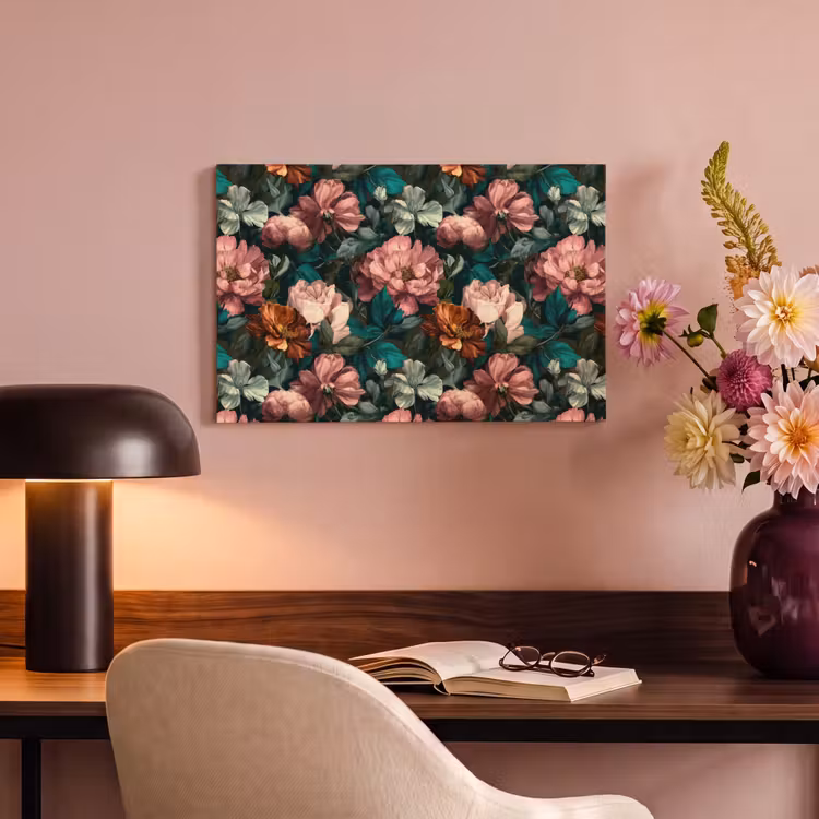 Bloemen - Schilderachtig - Patroon - Roze canvas 2cm klein 34 -sfeer4