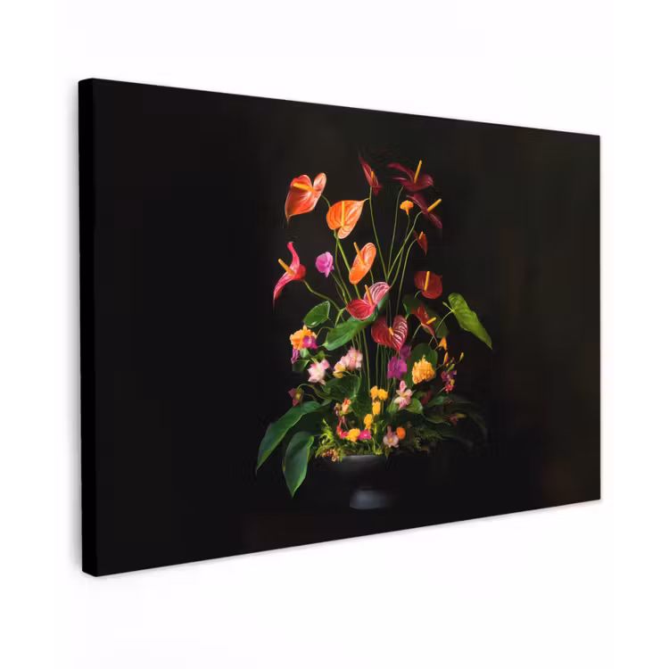 Bloemen - Vaas - Kleurrijk canvas 2cm klein -z3d