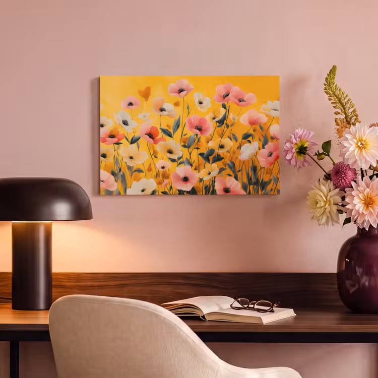 Bloemen - Veld - Geel canvas 2cm klein -sfeer4