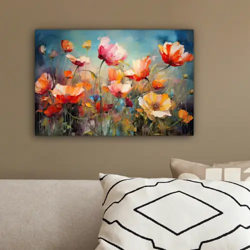 Bloemen - Watercolor - Kunst - Botanisch - Natuur canvas 2cm klein -sfeer3