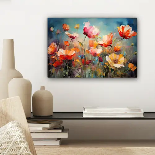 Bloemen - Watercolor - Kunst - Botanisch - Natuur canvas 2cm klein -sfeer6
