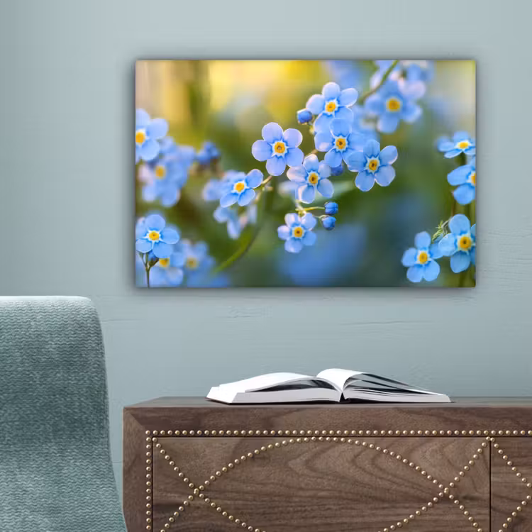 Bloemetjes - Blauw - Vergeet mij nietjes canvas 2cm klein -sfeer4