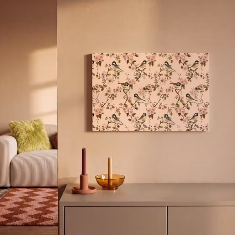 Bloesem - Koolmees - Roze canvas 2cm klein 34 -sfeer1