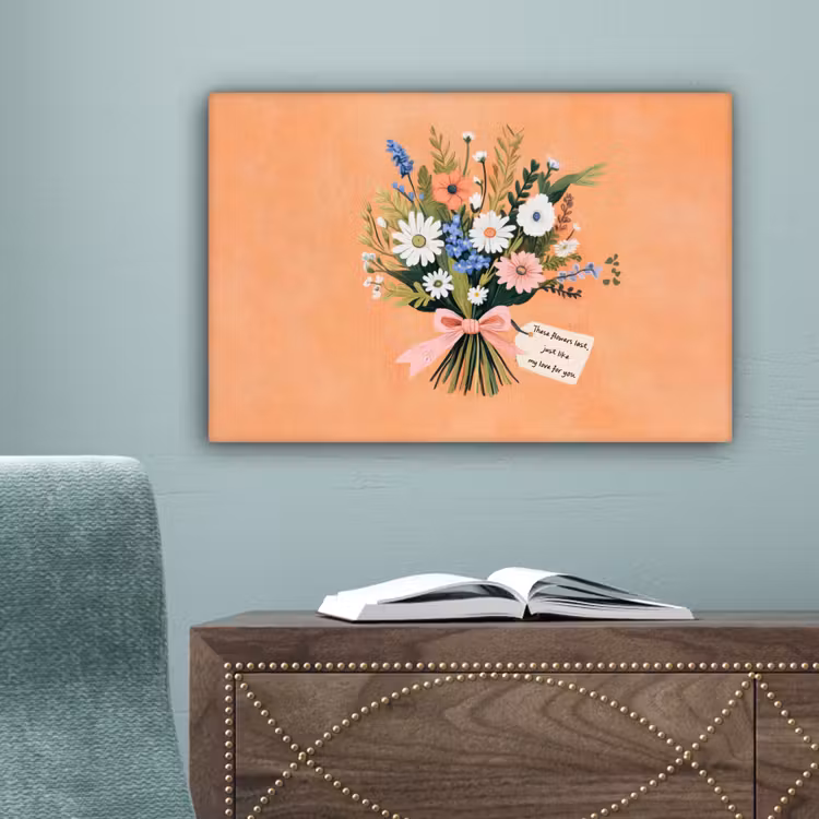 Boeket - Strikje - Quote canvas 2cm klein -sfeer4