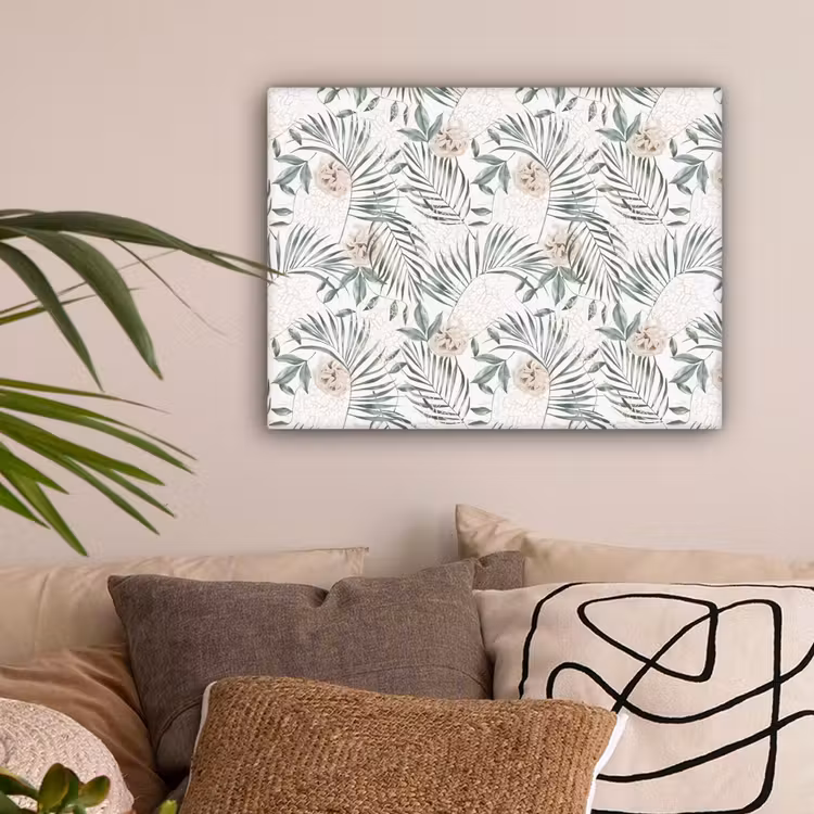 Boho - Jungle - Bloemen - Bladeren canvas 2cm klein -sfeer1