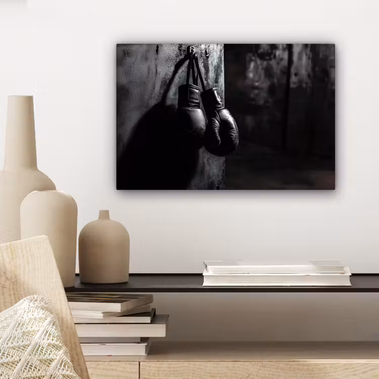 Bokshandschoenen - Muur - Duister - Zwart canvas 2cm klein -sfeer6