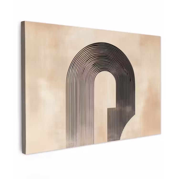 Boog -  Strepen - Minimalistisch - Zwart canvas 2cm klein -z3d