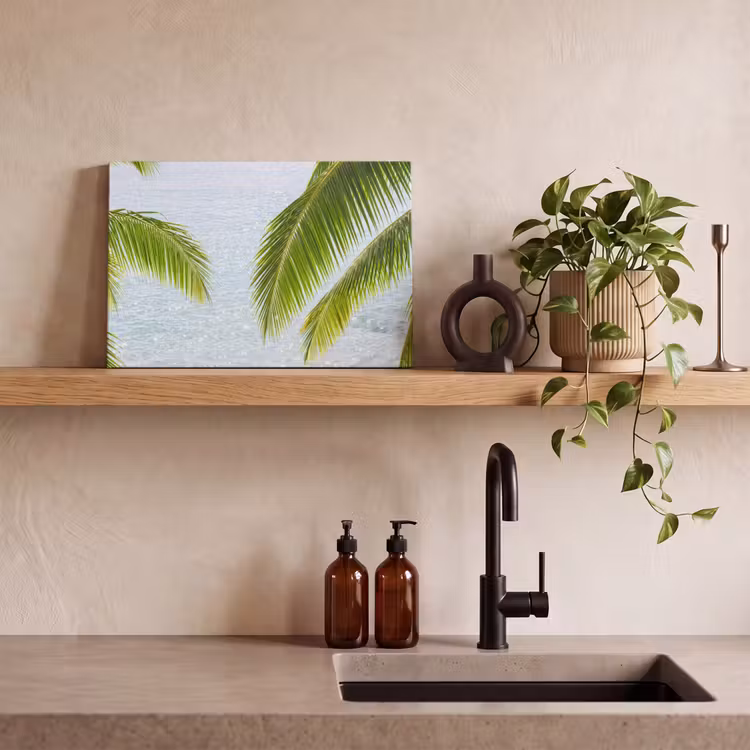 Boom - Bladeren - Water - Tropisch - Groen canvas 2cm klein -sfeer3