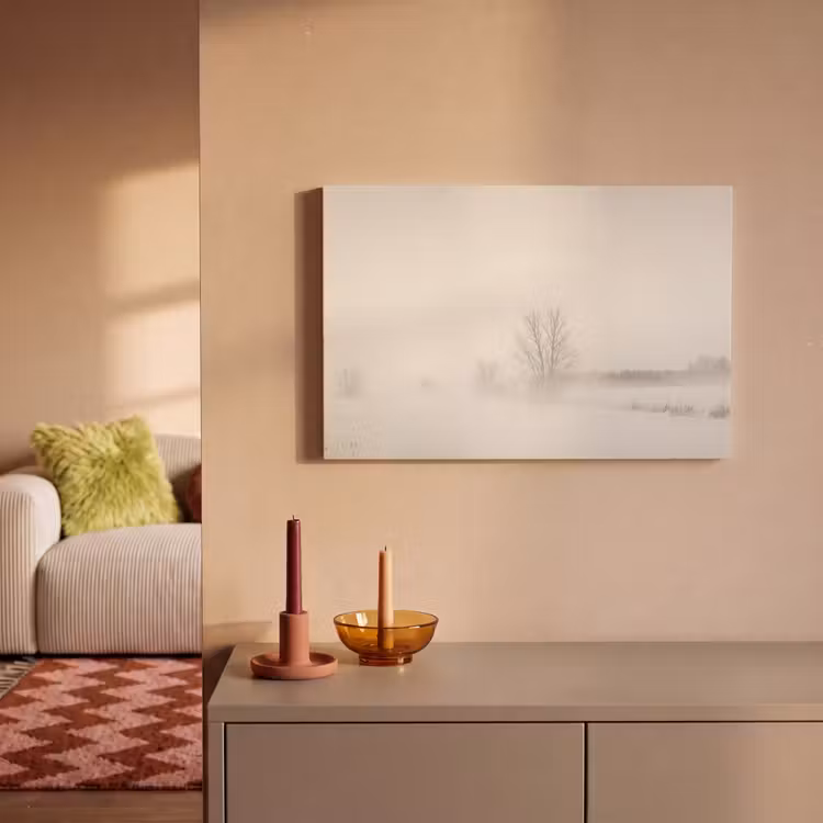 Boom - Mist - Sneeuw - Winter - Minimalistisch canvas 2cm klein -sfeer1