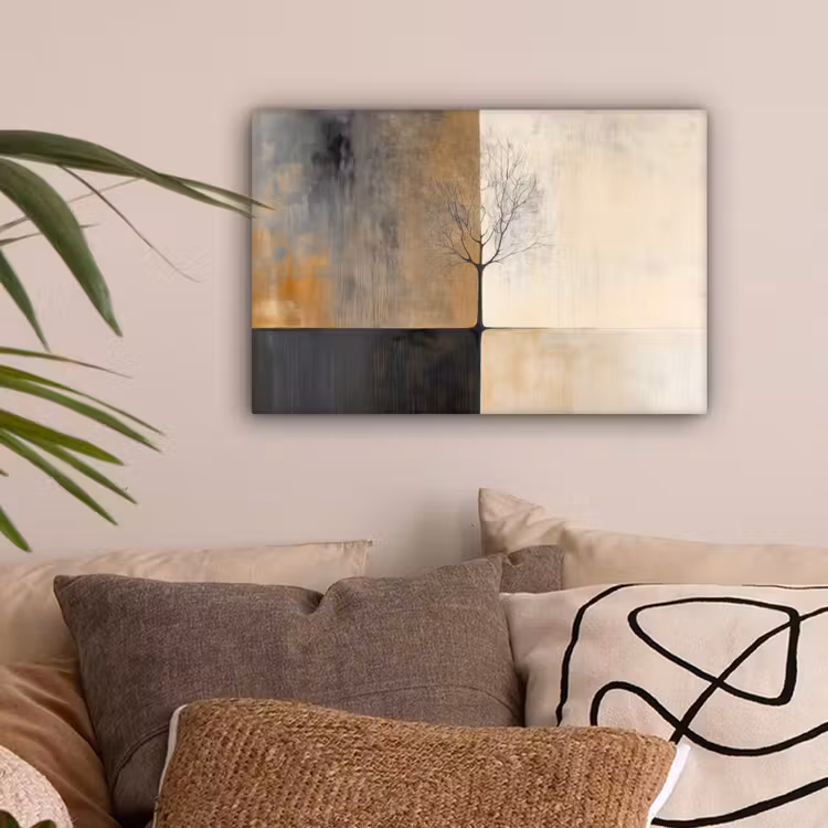 Boom - Vlakken - Takken - Kleurverloop canvas 2cm klein -sfeer1