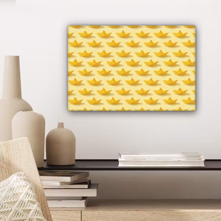 Bootjes - Origami - Creatief - Geel canvas 2cm klein 34 -sfeer6