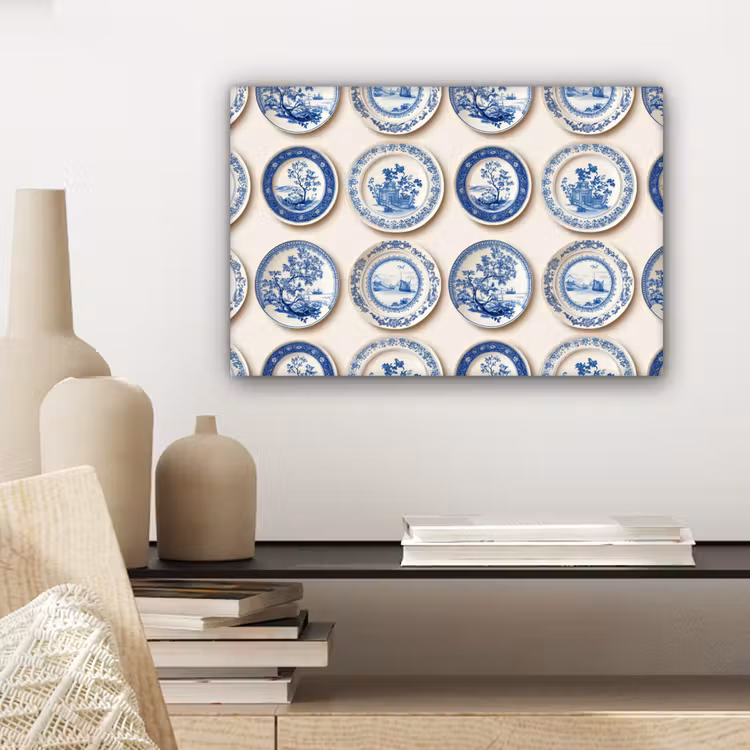 Borden - Bomen - Planten - Blauw canvas 2cm klein 34 -sfeer6