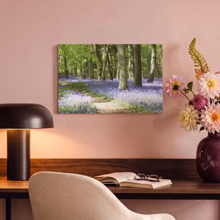 Bos - Pad - Bloemen - Paars - Groen - Natuur canvas 2cm klein -sfeer4