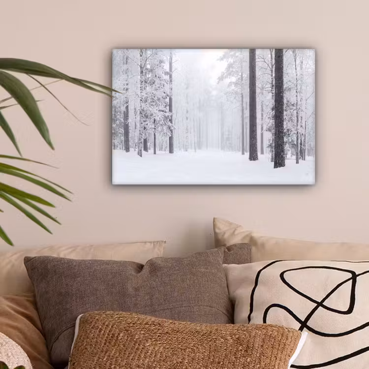 Bos - Sneeuw - Pad - Winter - Stilte canvas 2cm klein -sfeer1