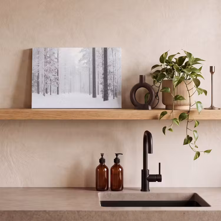 Bos - Sneeuw - Pad - Winter - Stilte canvas 2cm klein -sfeer3
