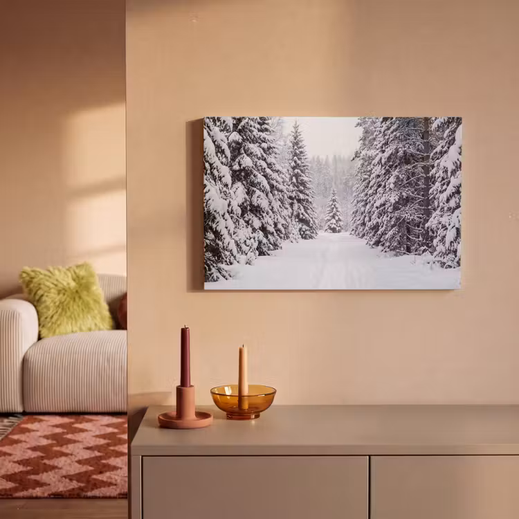 Bos - Winter - Sneeuw - Pad - Natuur canvas 2cm klein -sfeer1