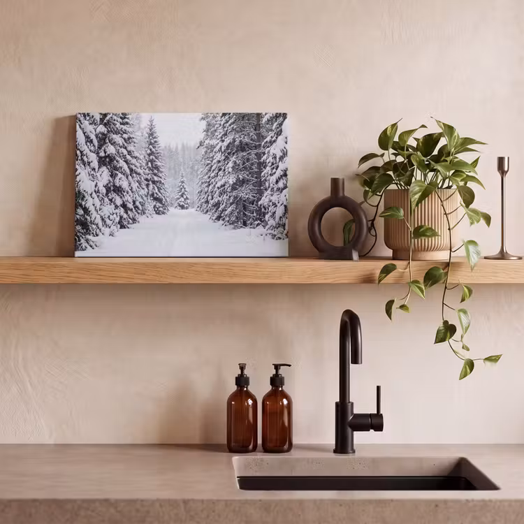 Bos - Winter - Sneeuw - Pad - Natuur canvas 2cm klein -sfeer3