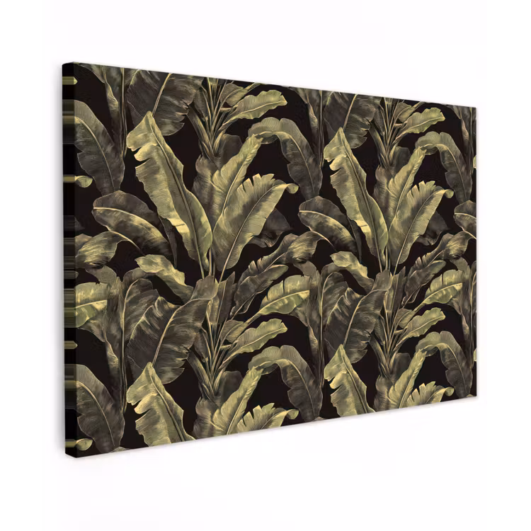 Botanisch - Bladeren - Groen canvas 2cm klein 34 -z3d