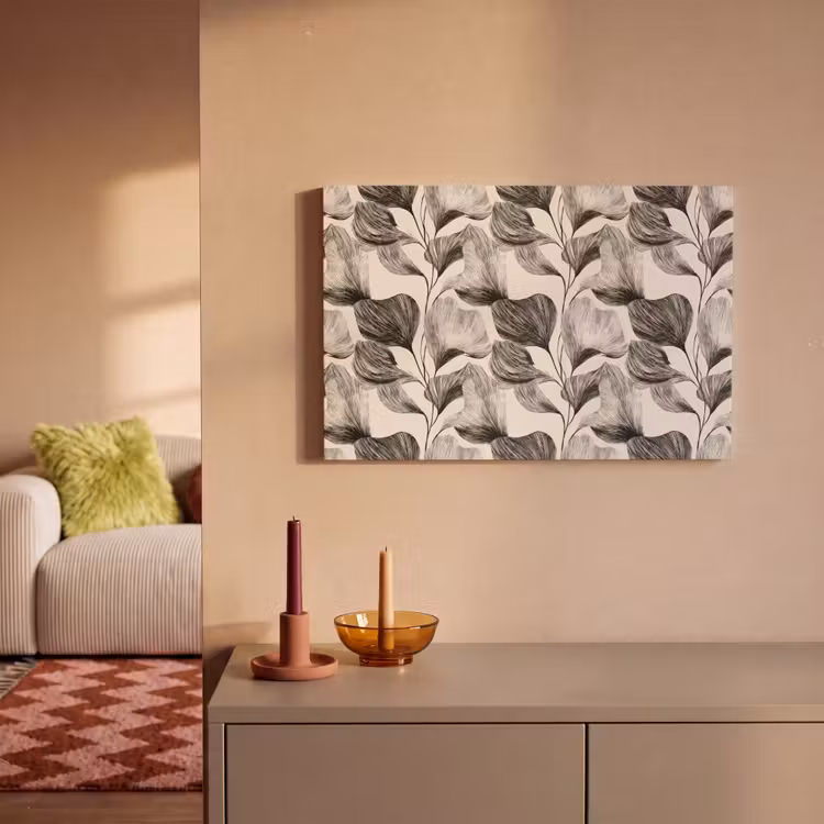 Botanisch - Bladeren - Zwart canvas 2cm klein 34 -sfeer1