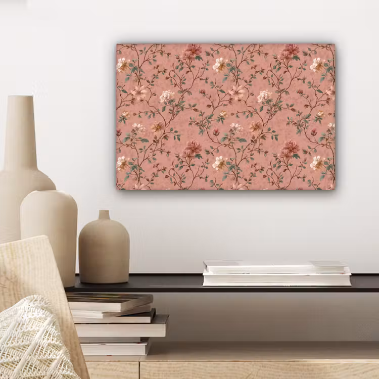 Botanisch - Bloemen - Roze canvas 2cm klein 34 -sfeer6