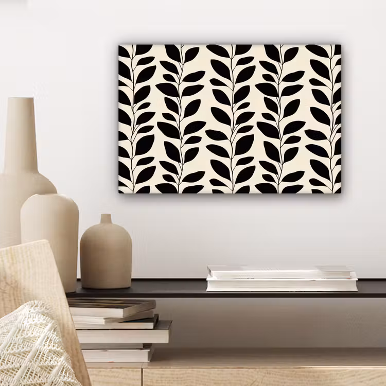 Botanisch - Dessin - Zwart - Beige canvas 2cm klein 34 -sfeer6