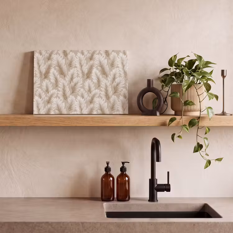 Botanisch - Patroon - Beige canvas 2cm klein 34 -sfeer3