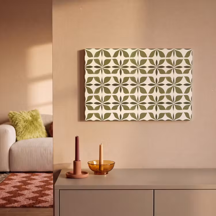 Botanisch - Retro - Groen canvas 2cm klein 34 -sfeer1