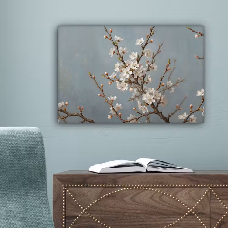 Botanisch - Stilleven - Blauw canvas 2cm klein -sfeer4