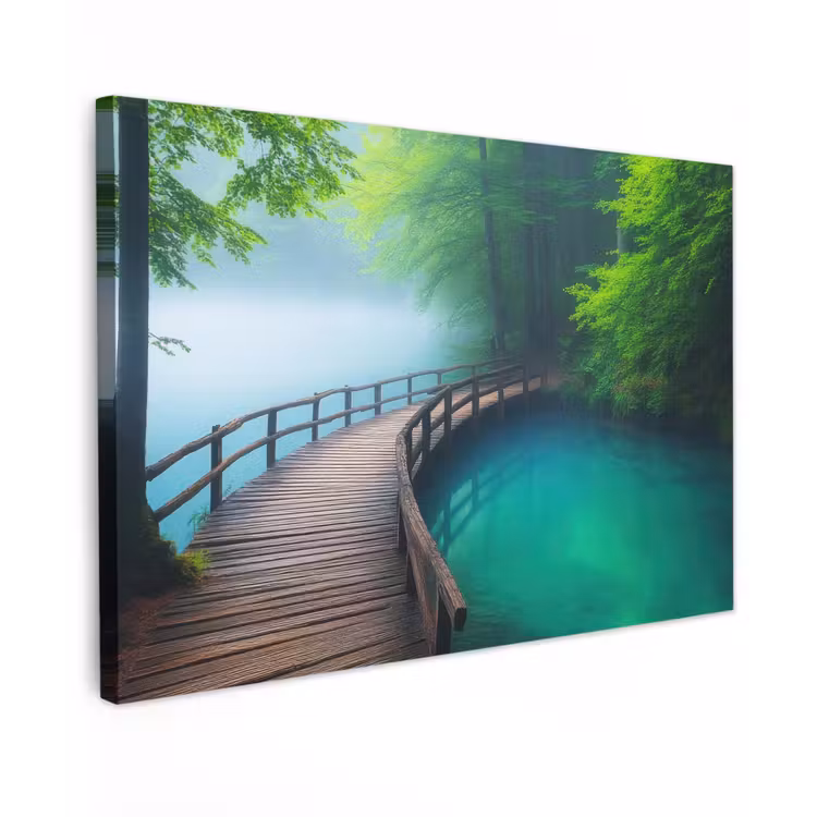Brug - Water - Rivier - Bos canvas 2cm klein -z3d