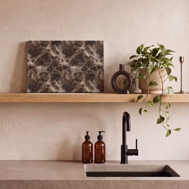 Bruin - Goud - Marmer canvas 2cm klein 34 -sfeer3