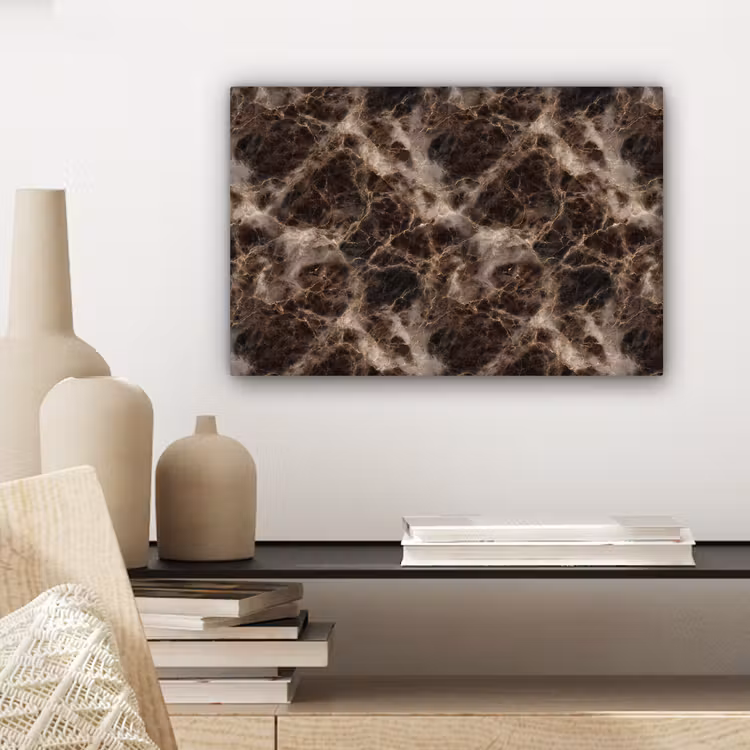 Bruin - Goud - Marmer canvas 2cm klein 34 -sfeer6
