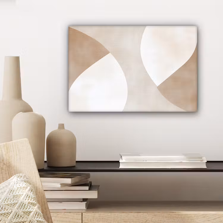 Bruin - Japandi - Abstract canvas 2cm klein -sfeer6
