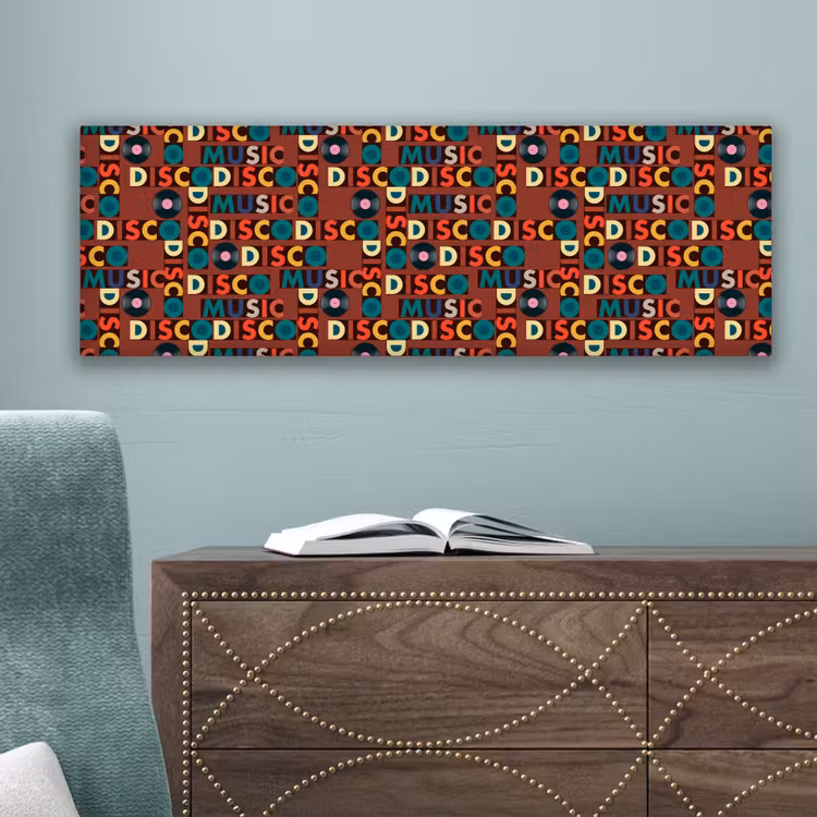 Bruin - Retro - Disco - Patroon canvas 2cm klein 828 -sfeer4
