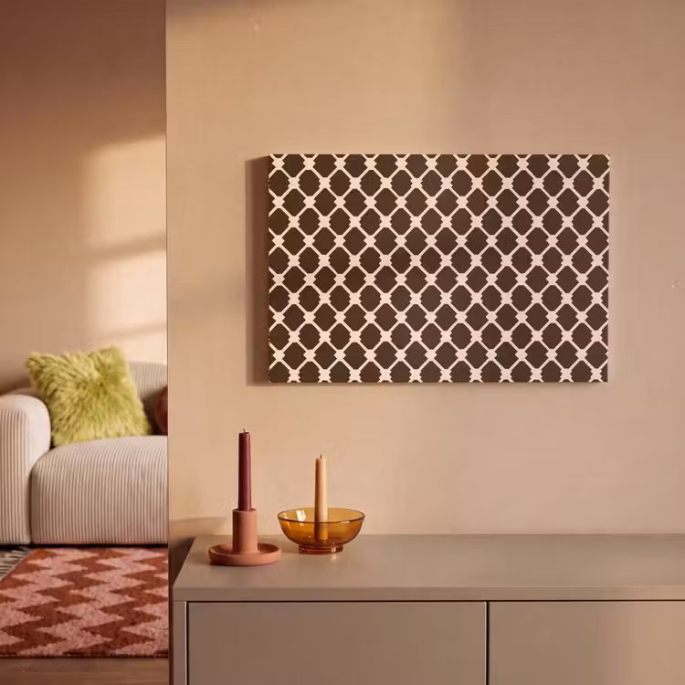 Bruin - Ruitpatroon - Geometrisch canvas 2cm klein 34 -sfeer1