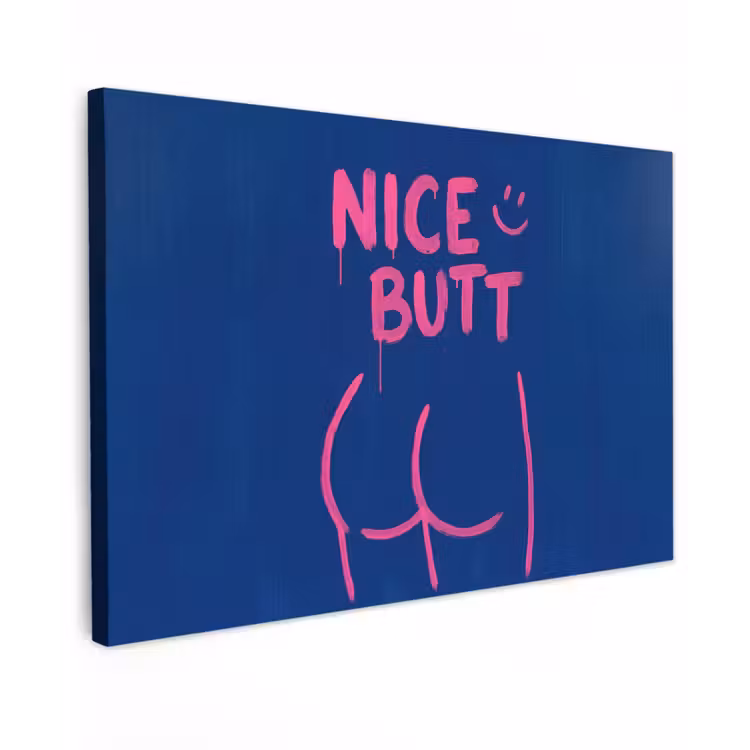 Brutaal - Grappig - Blauw canvas 2cm klein -z3d