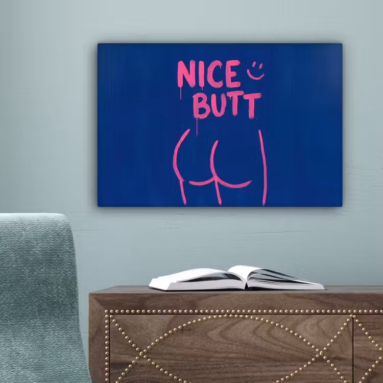 Brutaal - Grappig - Blauw canvas 2cm klein -sfeer4