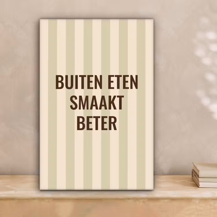 Buiten - Quote - Strepen - Zomer canvas 2cm klein -sfeer1