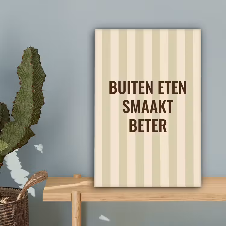 Buiten - Quote - Strepen - Zomer canvas 2cm klein -sfeer4