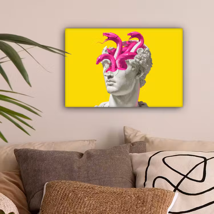 Buste - Slangen - Geel canvas 2cm klein -sfeer1