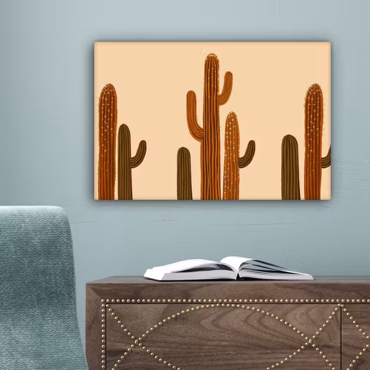 Cactus - Woestijn - Zand - Bruin canvas 2cm klein -sfeer4