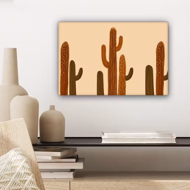 Cactus - Woestijn - Zand - Bruin canvas 2cm klein -sfeer6
